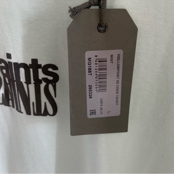 Men's AllSaints Mint Green Tee - Picture 5 of 6
